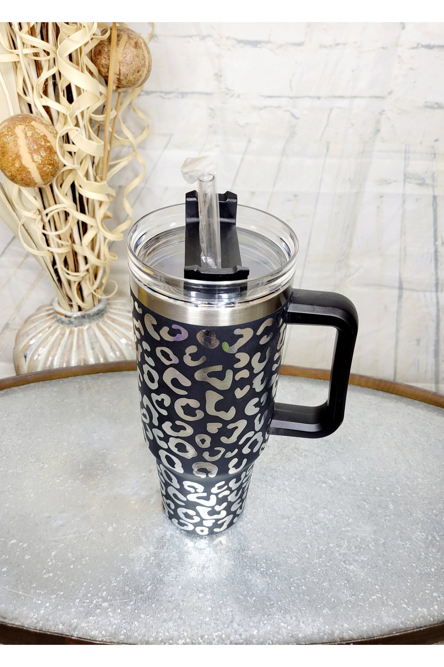 Black Leopard Quencher Tumbler