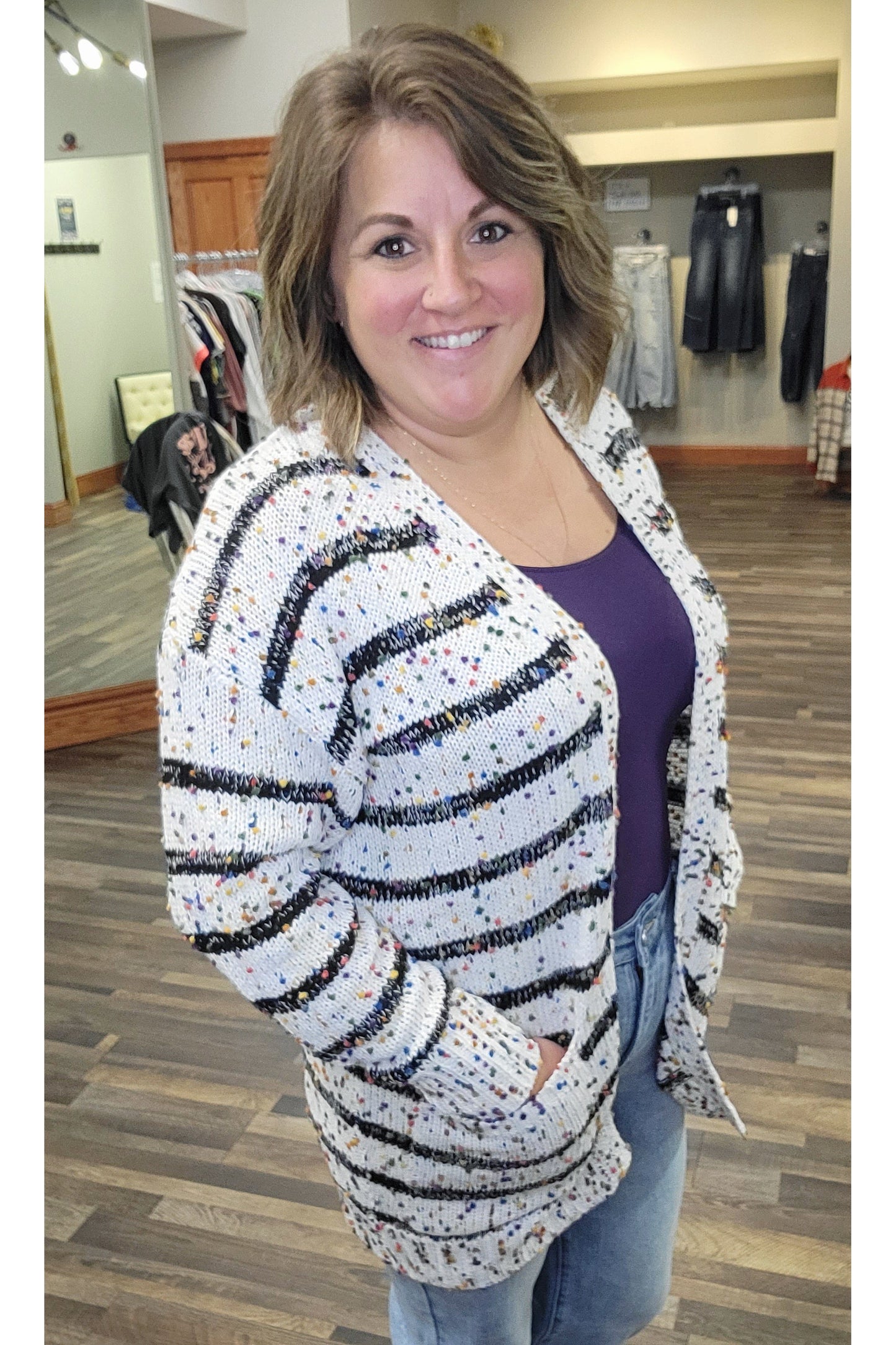 Stripe Miley Dot Cardigan