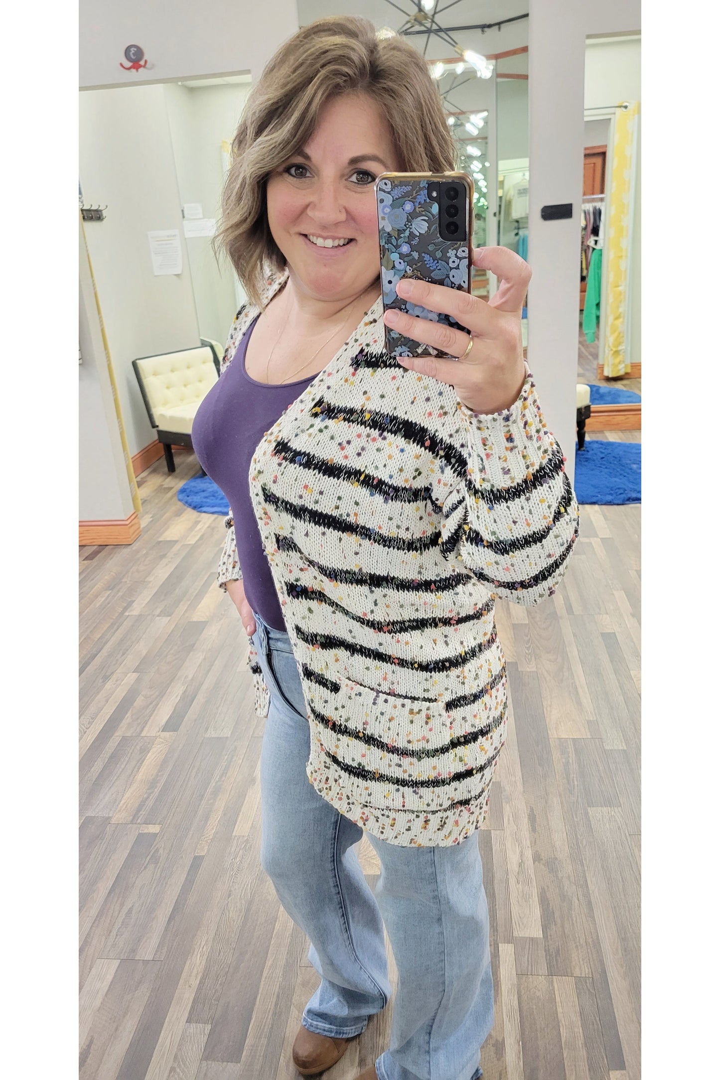 Stripe Miley Dot Cardigan