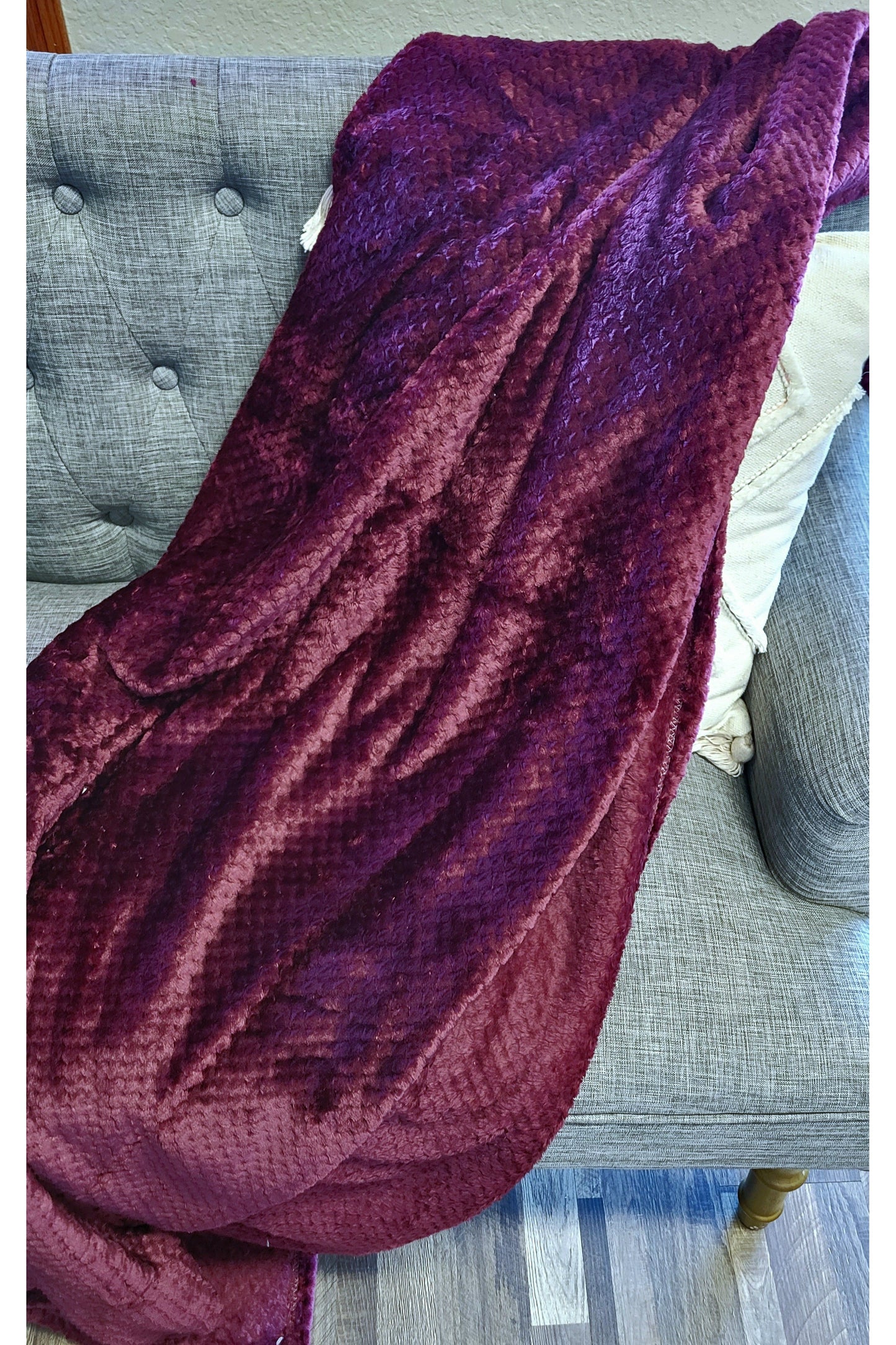 Burgandy Solid Plush Blanket
