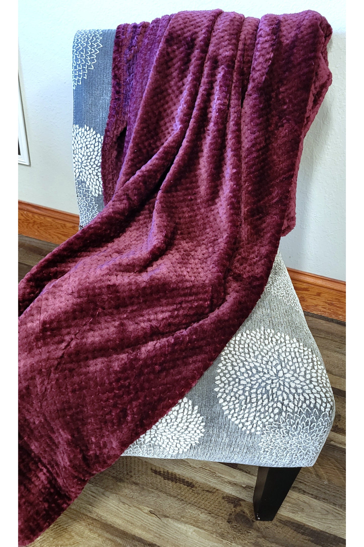 Burgandy Solid Plush Blanket