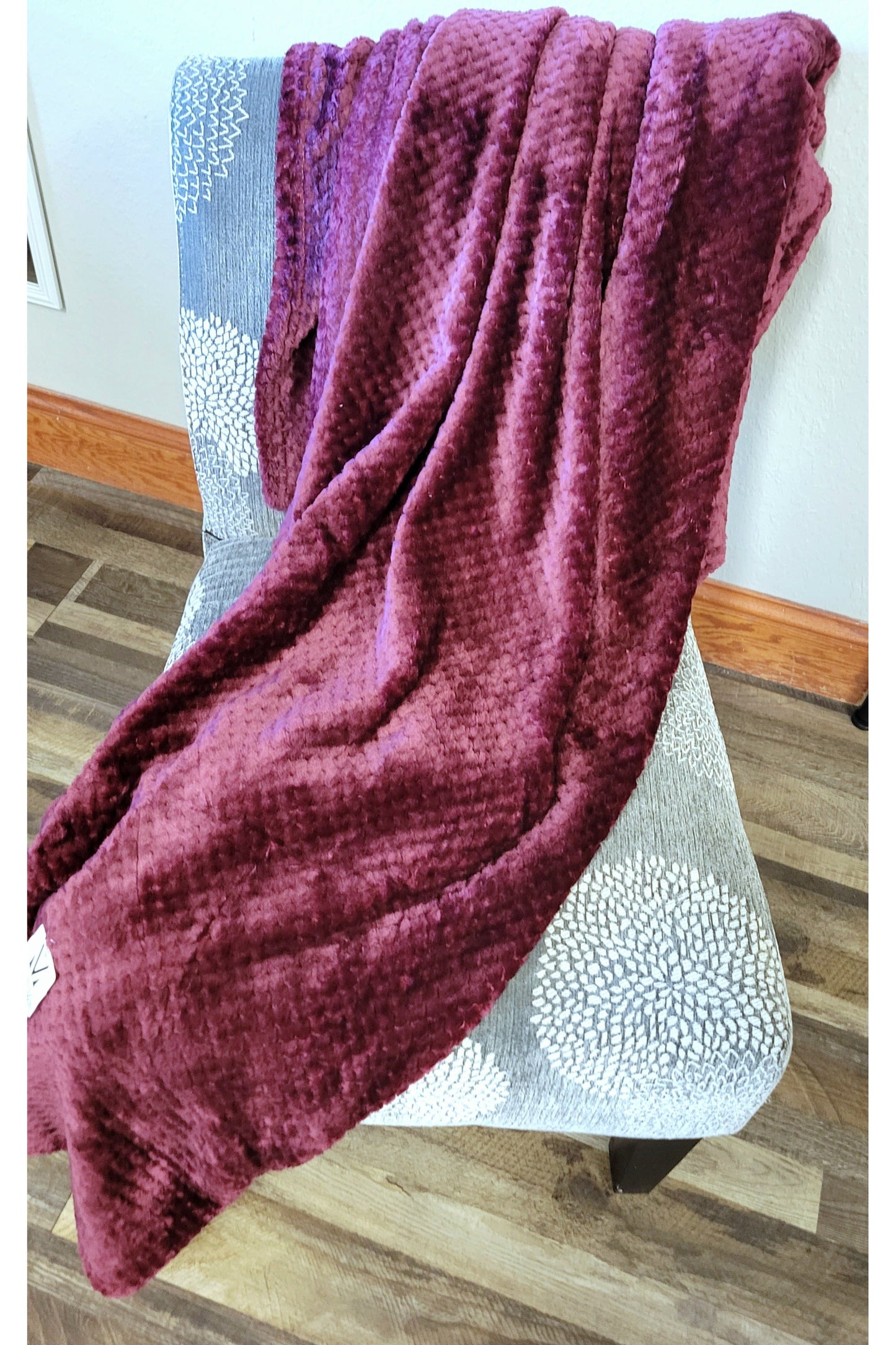 Burgandy Solid Plush Blanket