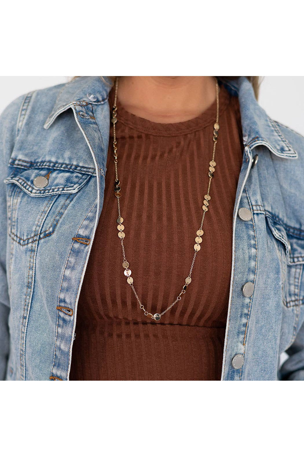 Dainty Discs Long Necklace-Jewelry-Viv&Lou-Revive Boutique
