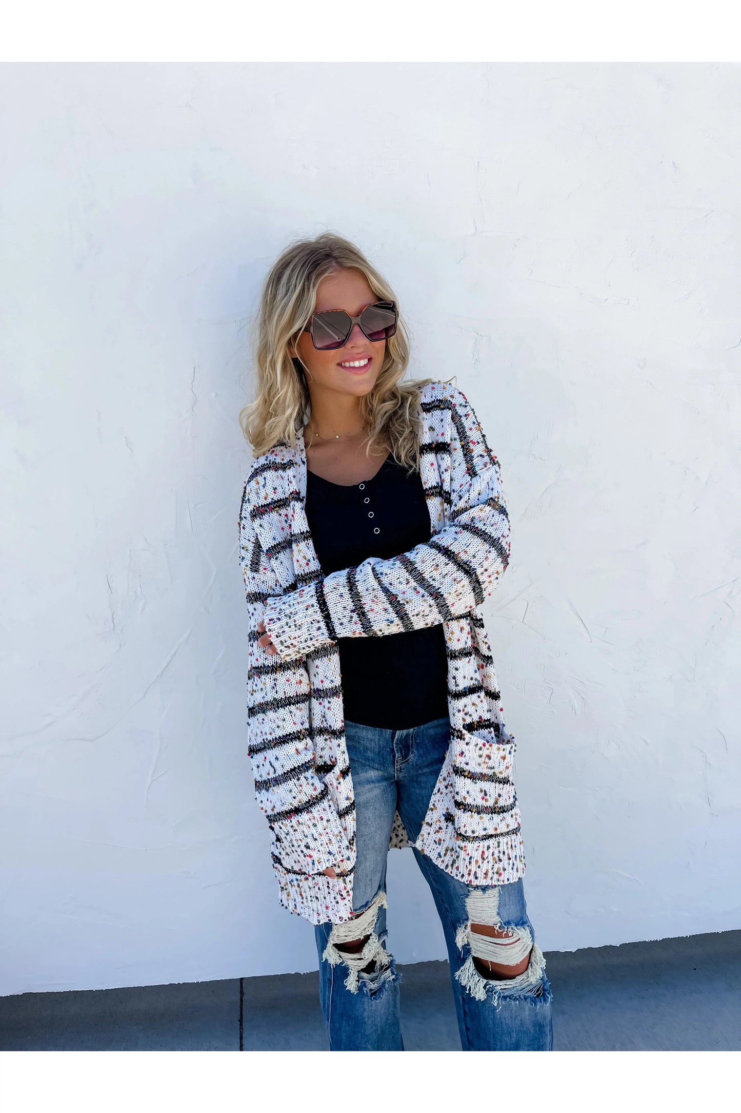 Stripe Miley Dot Cardigan