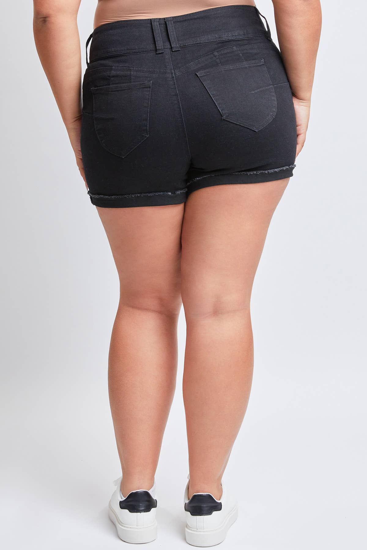 WannaBettaButt Black Cuffed Denim Shorts-Bottoms-Revive Boutique-14-Revive Boutique