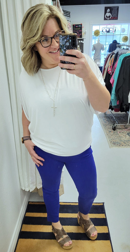White Darlin Dolman Top-Short Sleeve-Michelle Mae-Small-Revive Boutique