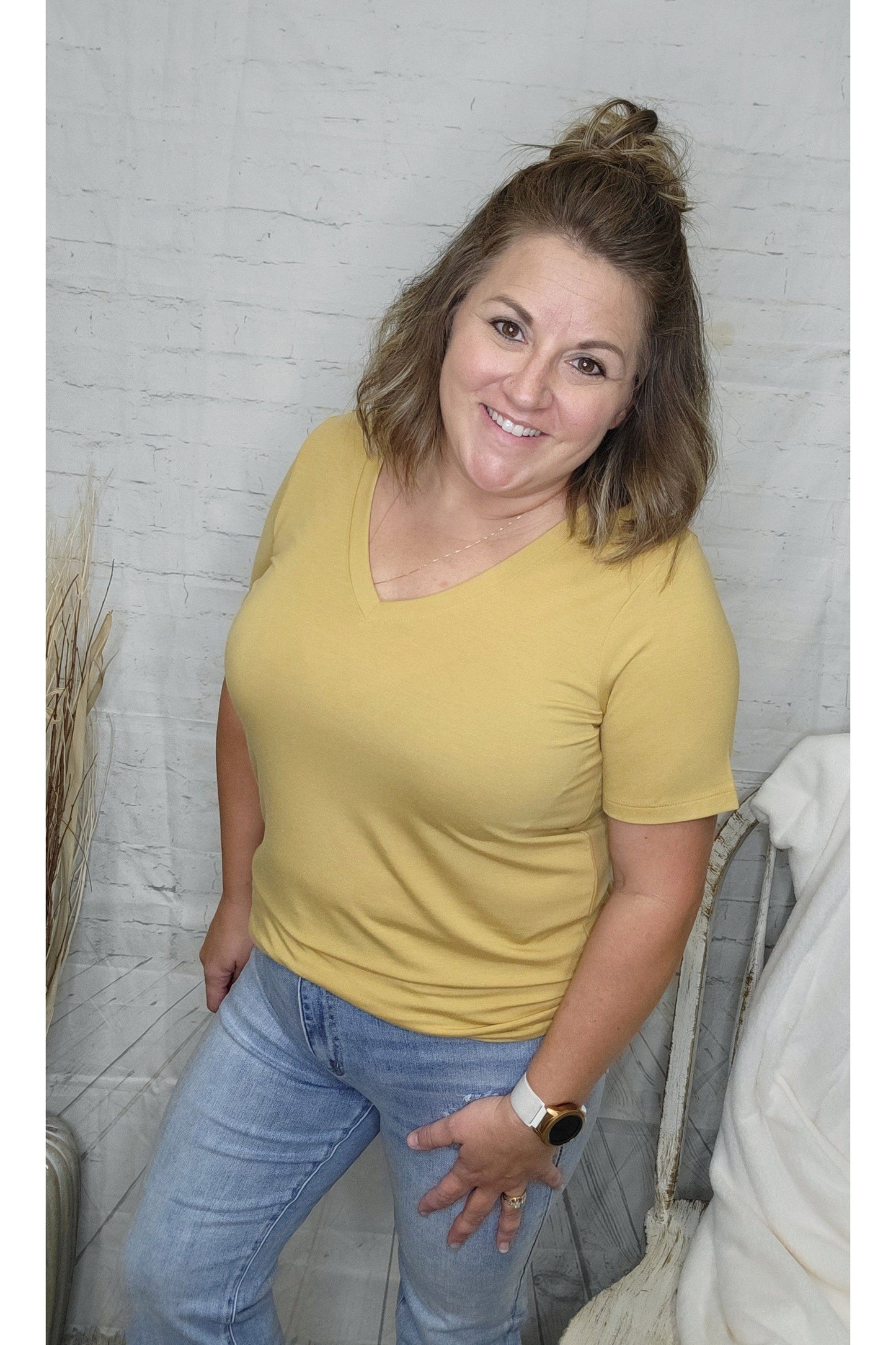 Short Sleeve V-Neck Tee