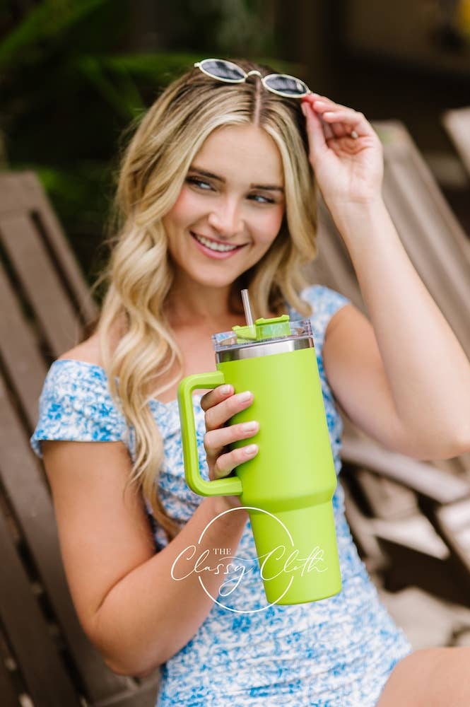 Lime Green Quencher Tumbler