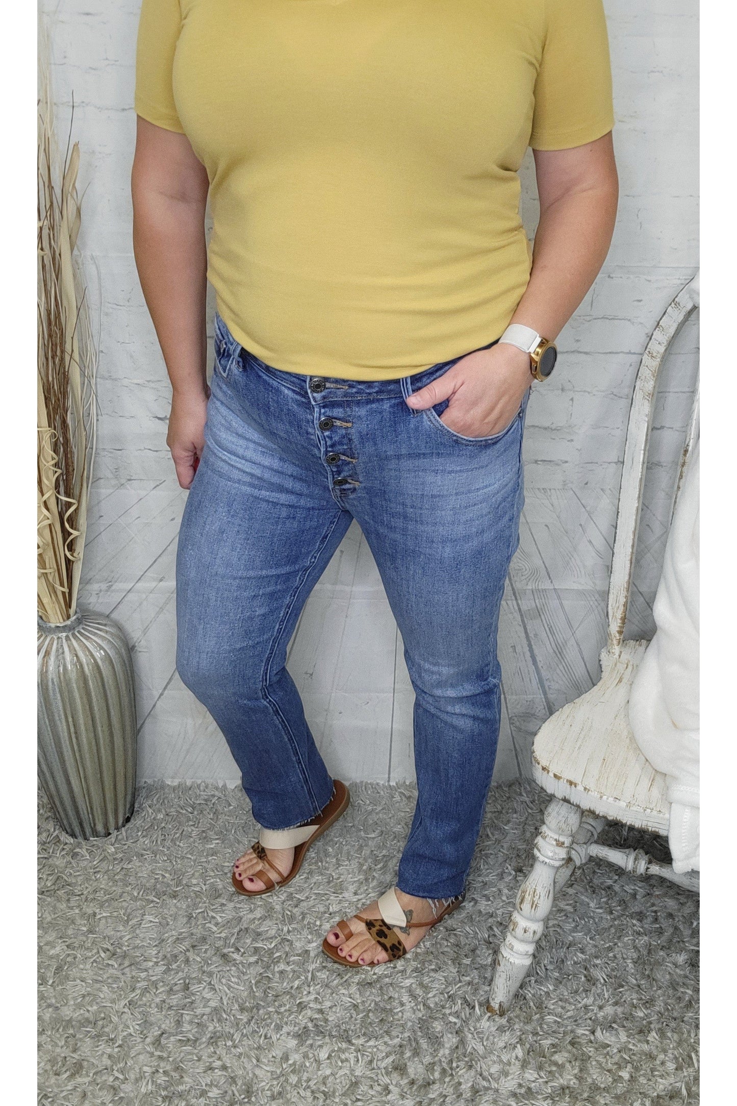 Risen Mid Rise Relaxed Skinny Jeans