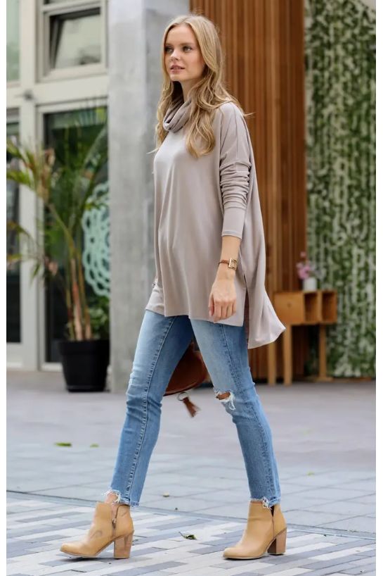 Long Sleeve Cowl Neck Top