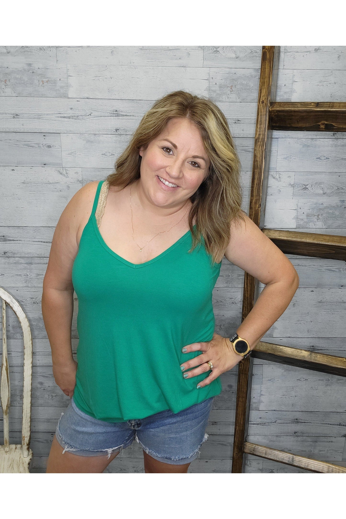 Reversible Cotton Spaghetti Strap Tank
