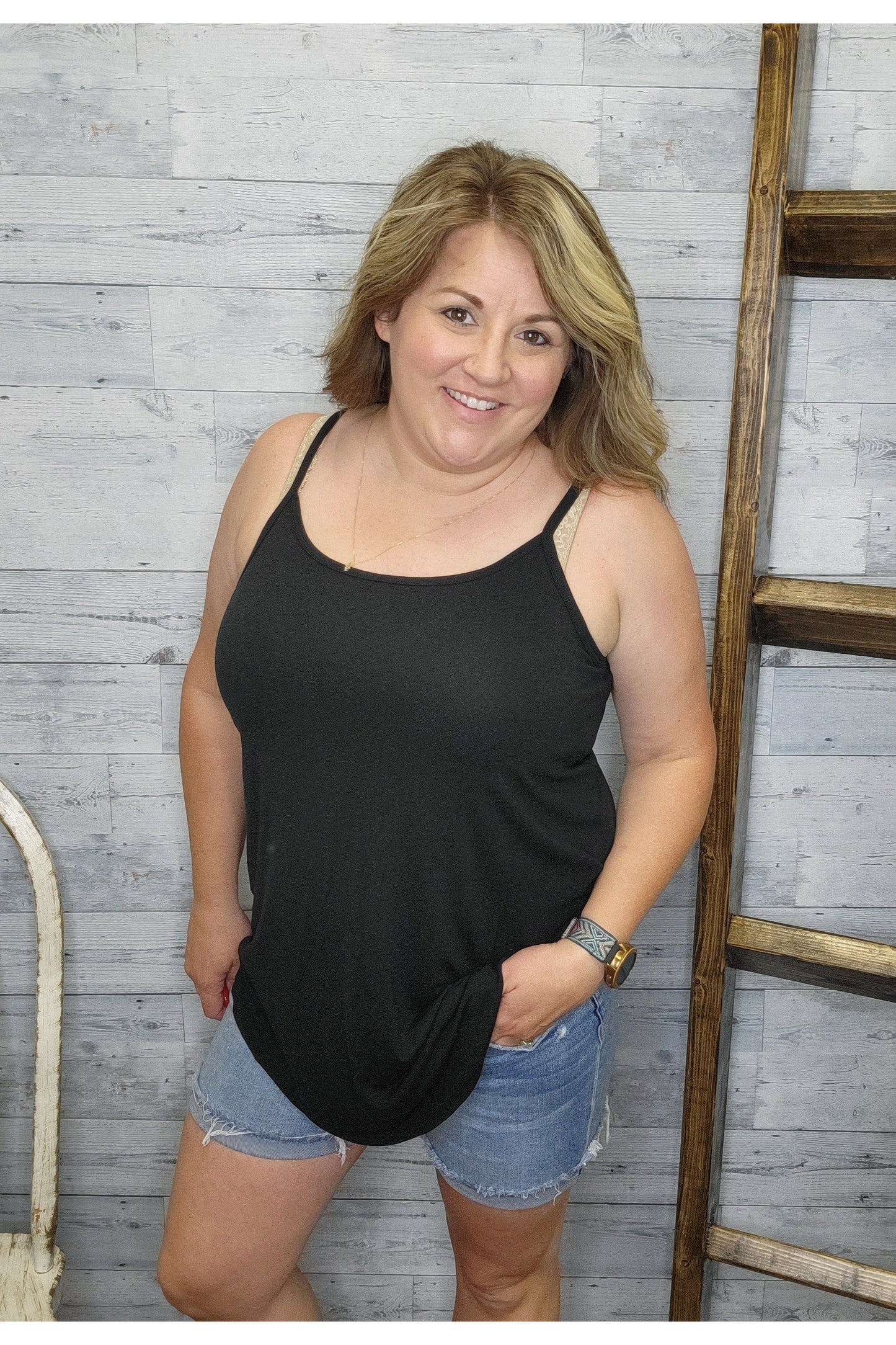 Reversible Cotton Spaghetti Strap Tank