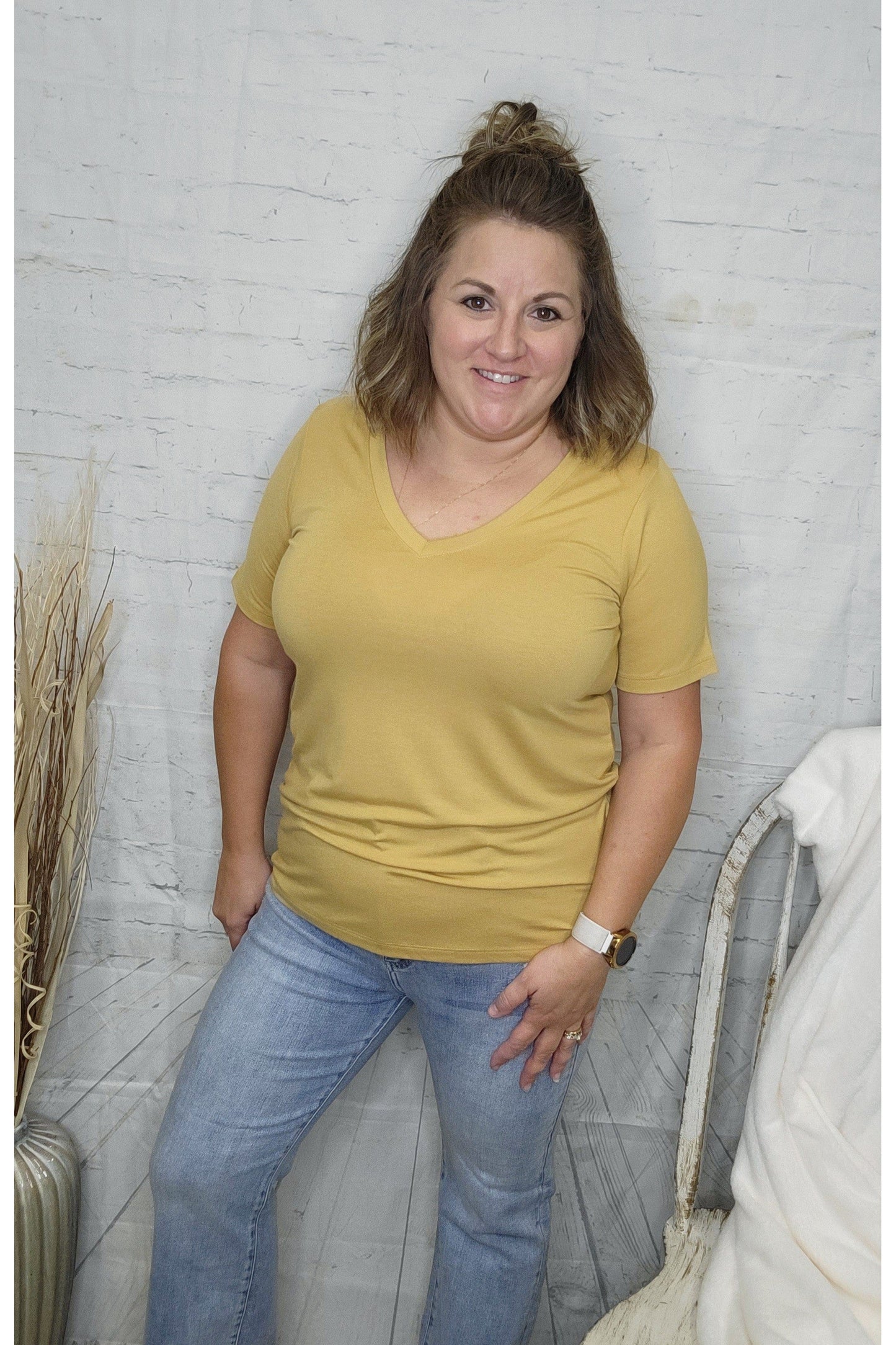 Short Sleeve V-Neck Tee