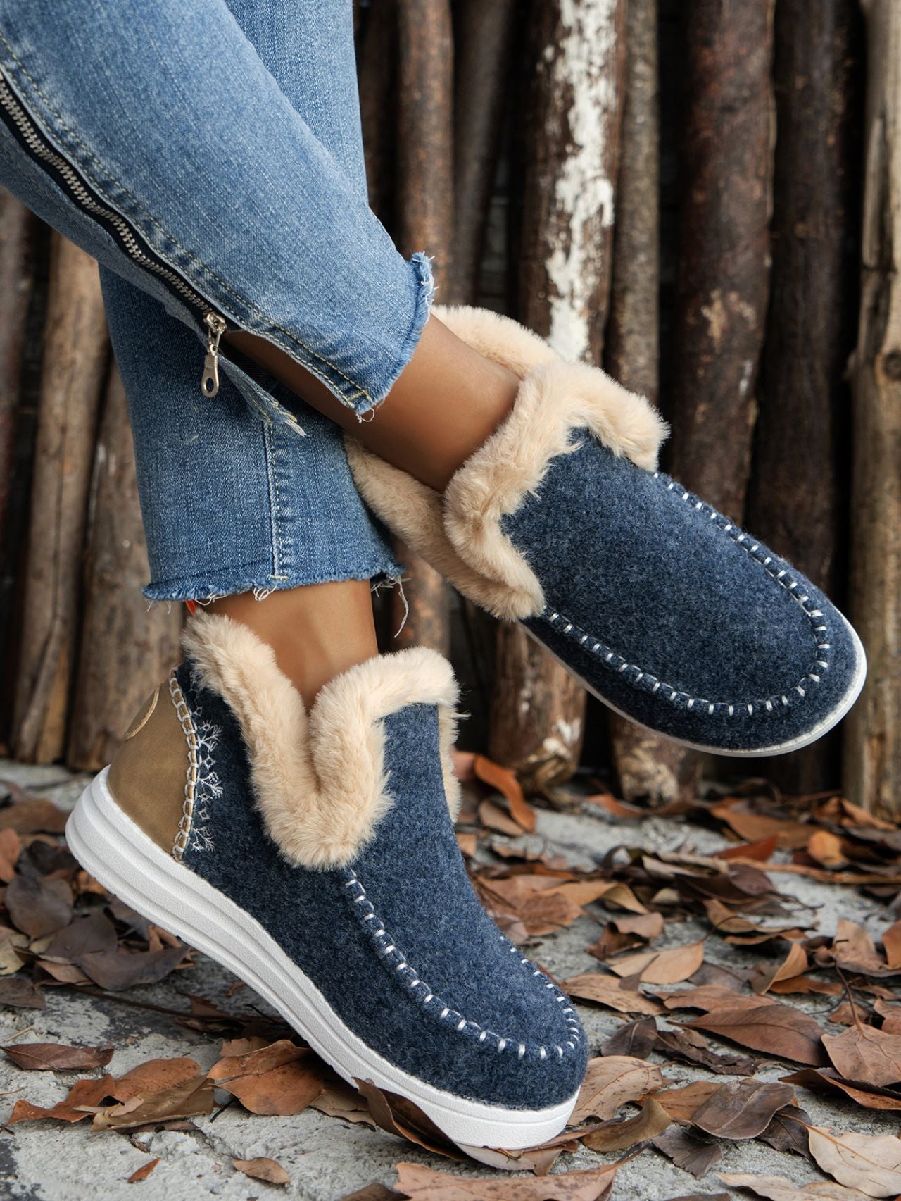 Furry Slip On Boots