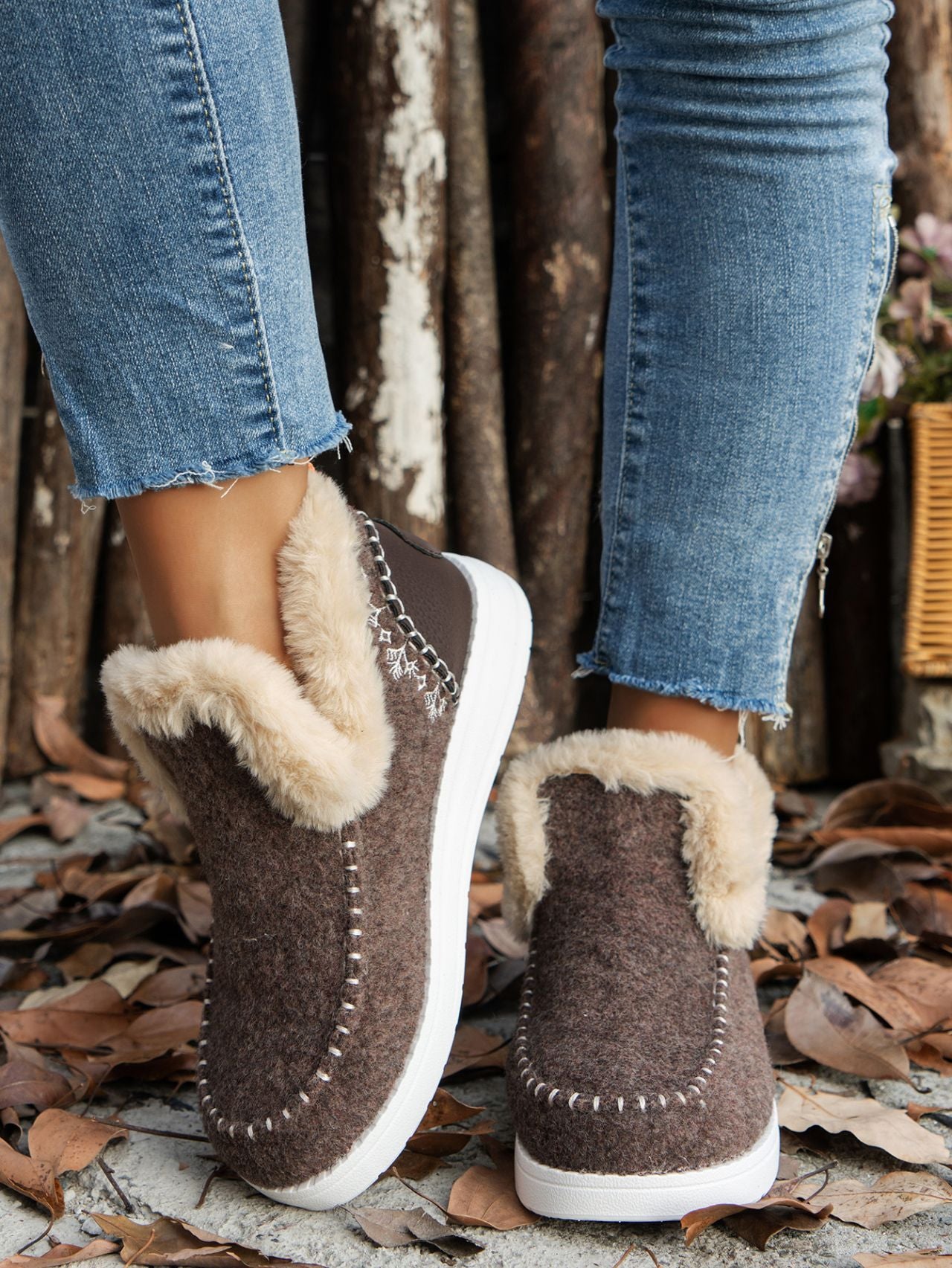 Furry Slip On Boots