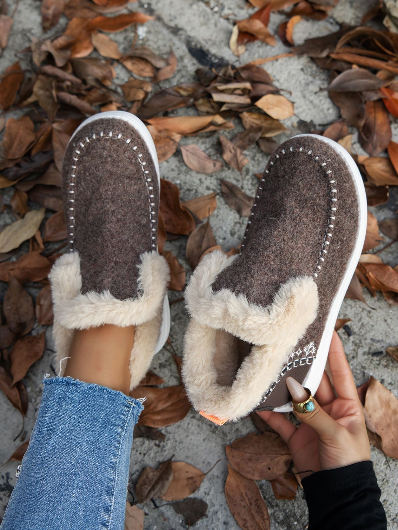 Furry Slip On Boots