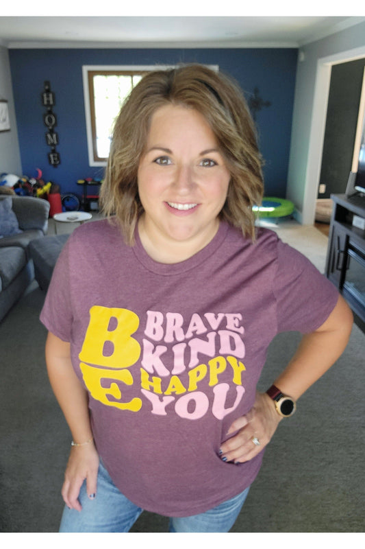 Be Brave Kind Happy Be You Graphic Tee-Graphic Tee-Kissed Apparel-Small-Revive Boutique