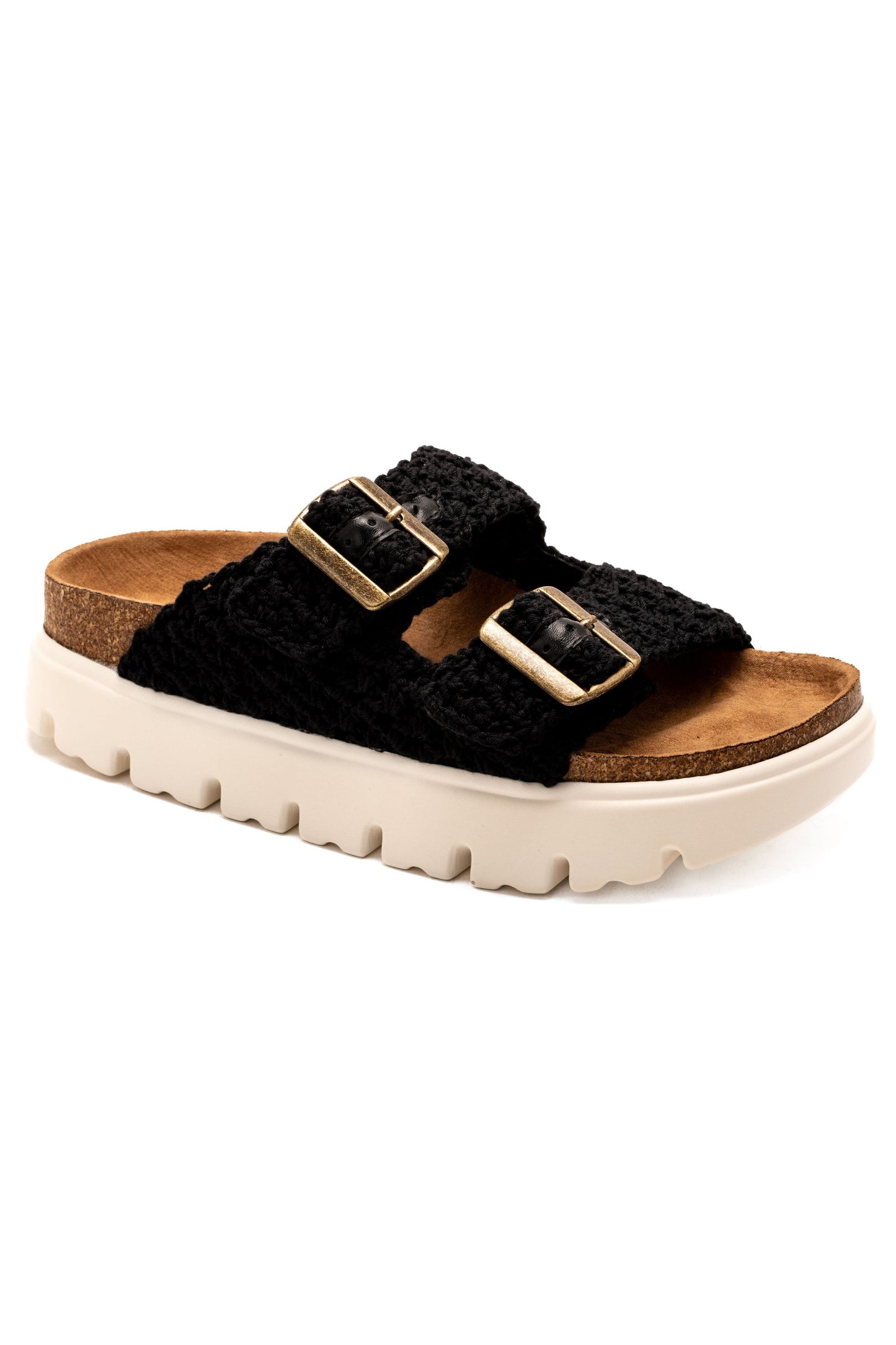 Corkys Rumor Has It Black Macrame Sandal-Shoes-Corkys-7-Revive Boutique