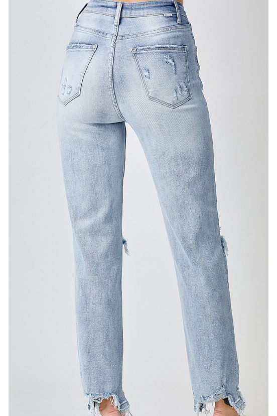 Crossover Distressed Girlfriend Jeans-Denim-Revive Boutique & Floral-5-Revive Boutique