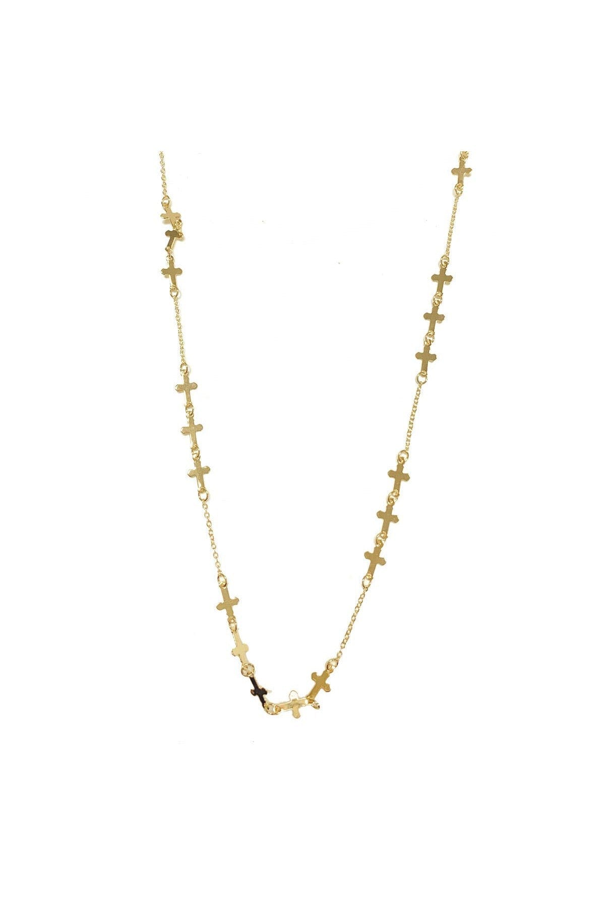Dainty Cross Link Long Necklace-Jewelry-Viv&Lou-Revive Boutique