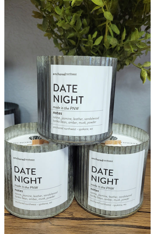 Date Night Wood Wick Rustic Farmhouse Soy Candle: 10oz-Candle-Anchored Northwest-Revive Boutique