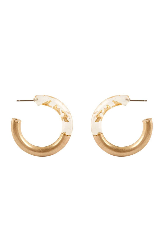 Gold Fleck Hoop Earrings-Jewelry-Viv&Lou-Revive Boutique