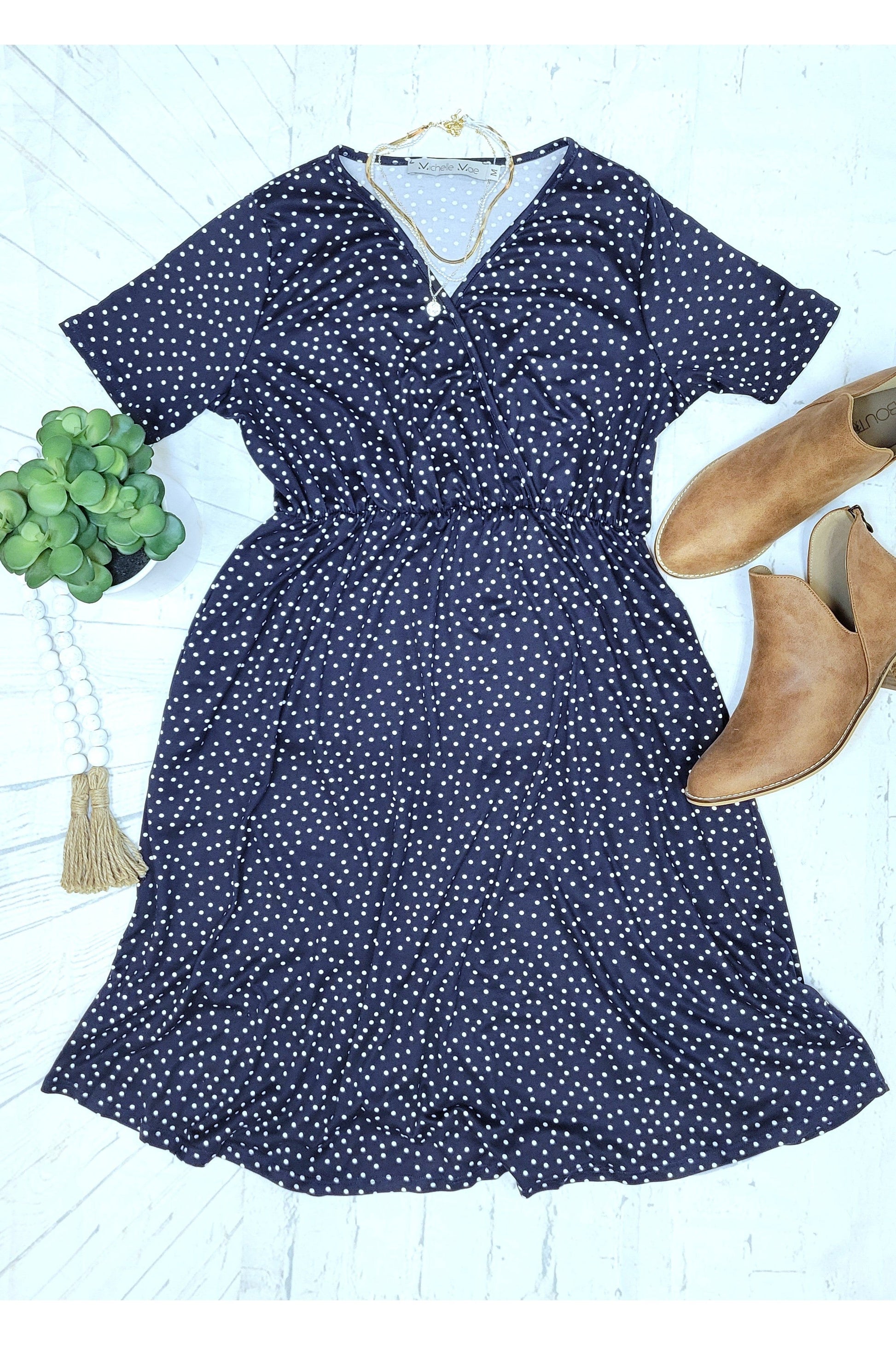 Navy Tinley Dress-Dresses-Michelle Mae-Small-Revive Boutique