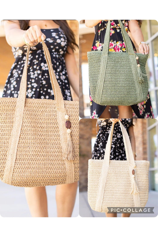 ONLINE ONLY Classic Woven Bag in 3 Color Options-Bag-Michelle Mae-Cream-Revive Boutique