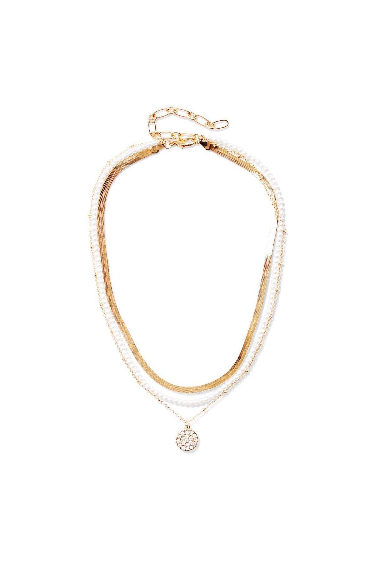 Pearl & Chain Layered Necklace-Jewelry-Viv&Lou-Revive Boutique