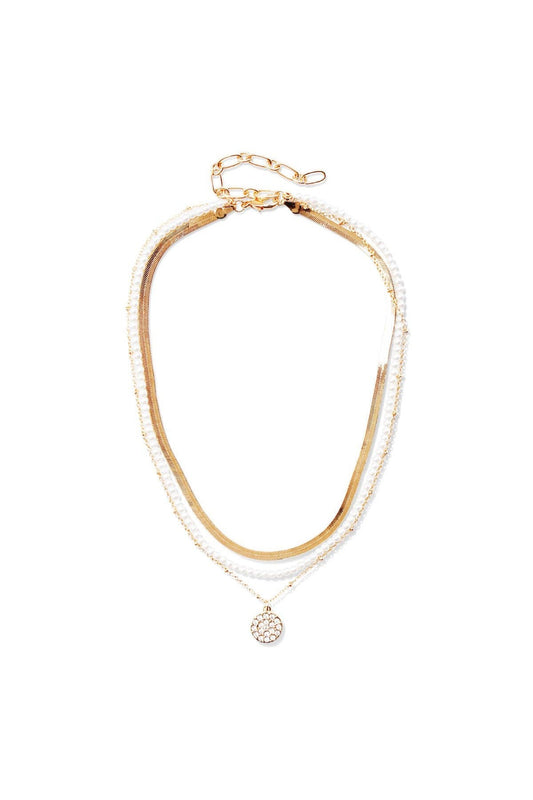 Pearl & Chain Layered Necklace-Jewelry-Viv&Lou-Revive Boutique