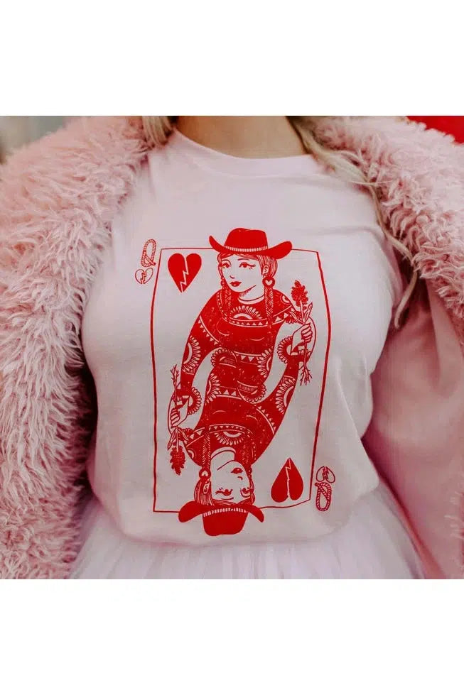 Pink Queen of Hearts Graphic Tee-Graphic Tee-Mugsby-Small-Revive Boutique