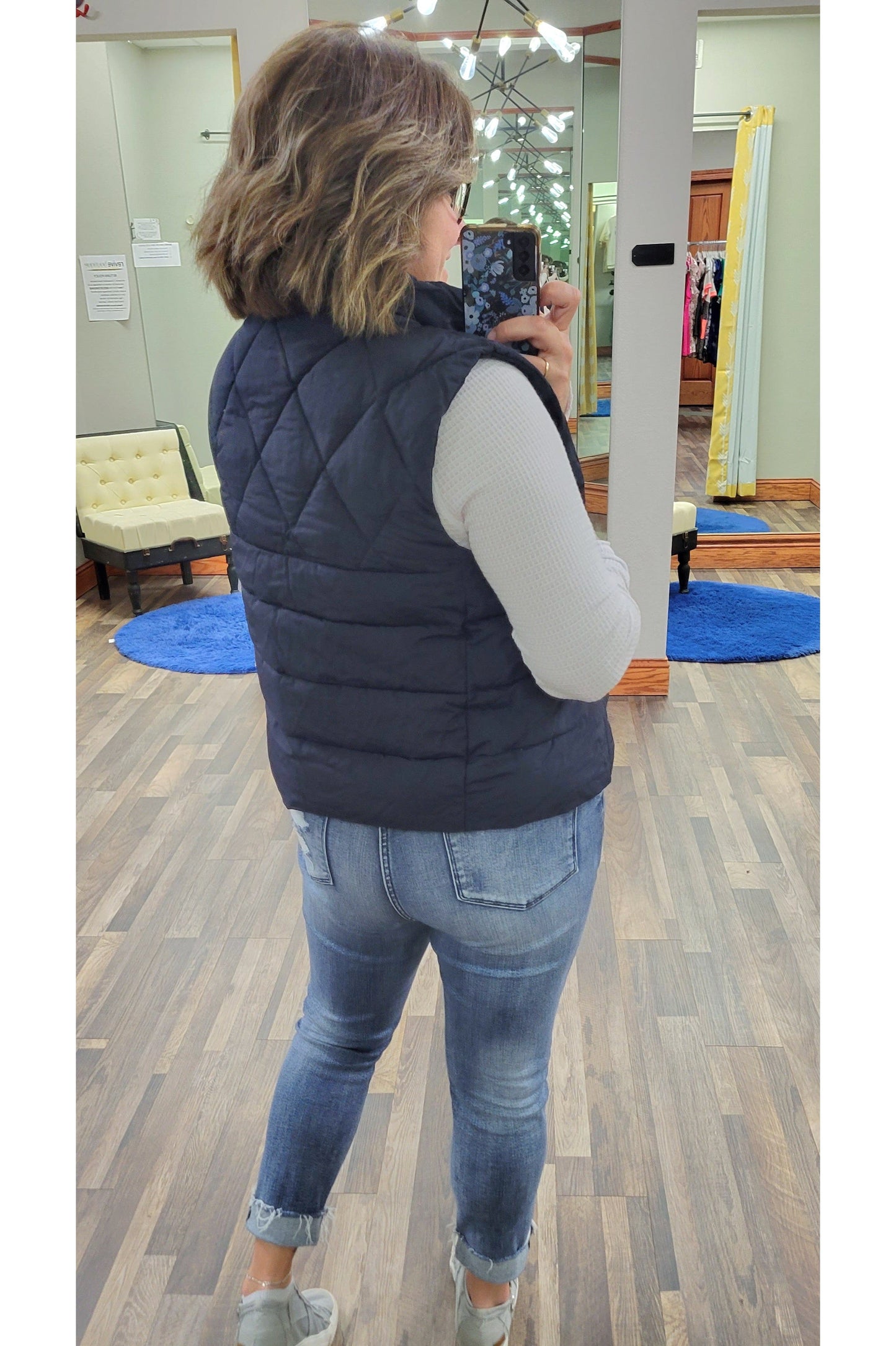 Quilted Navy Puffer Vest-Layers-Heimish-Small-Revive Boutique