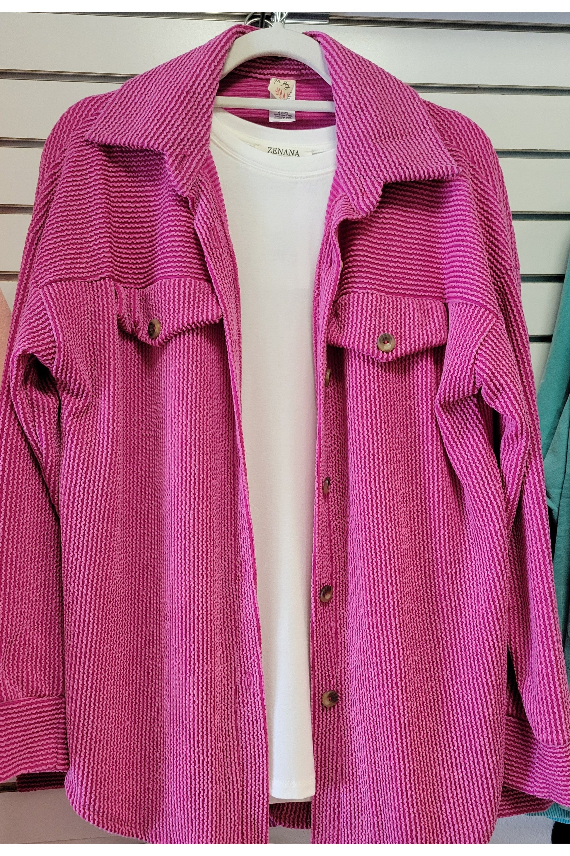 Ribbed Button Down Top-Layers-7th Ray-Small-Revive Boutique