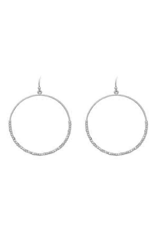 Silver Dangle Hoop Earrings-Jewelry-Viv&Lou-Revive Boutique