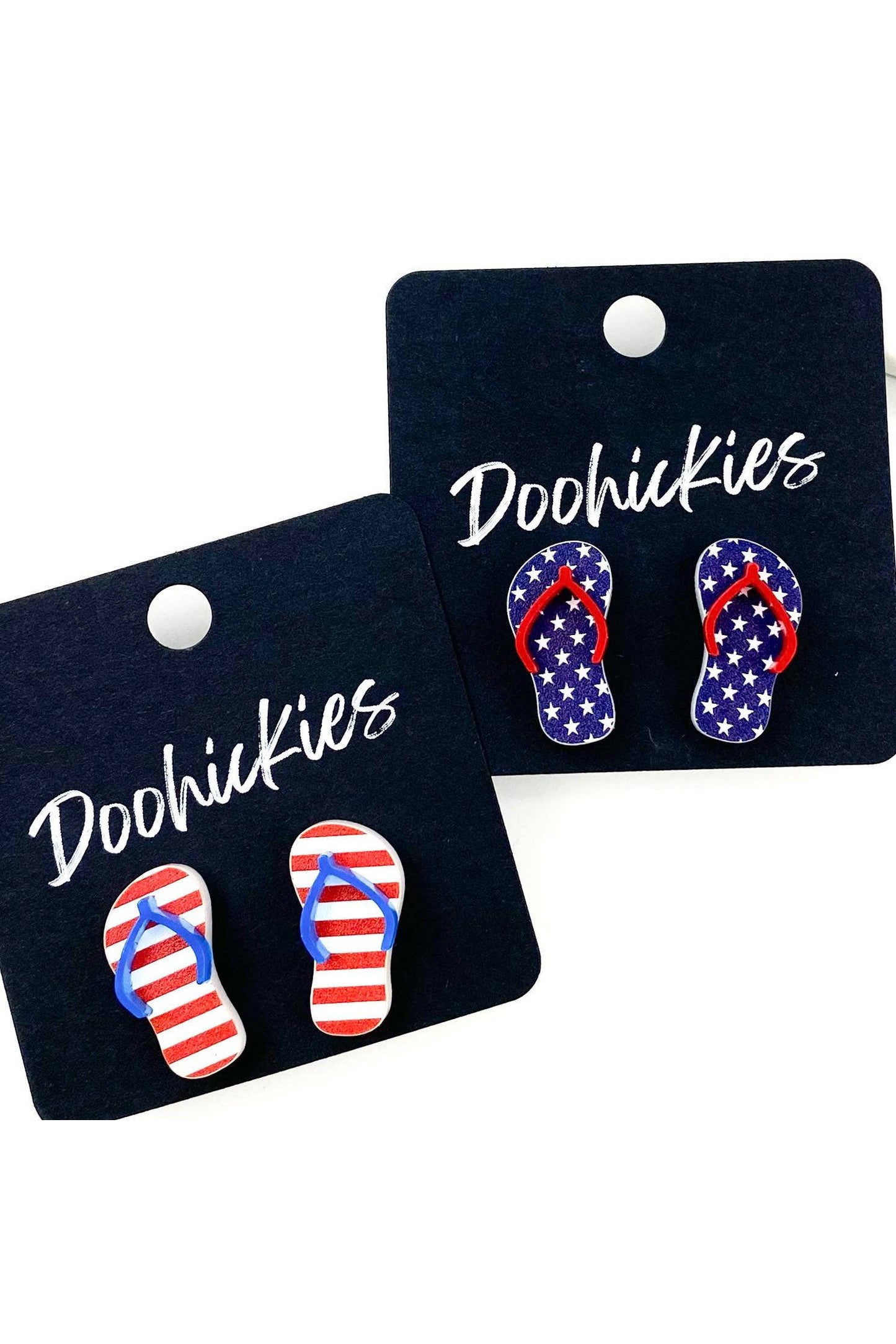 Stars & Red American Flip Flop Studs 20mm-Jewelry-Doohickies-Revive Boutique