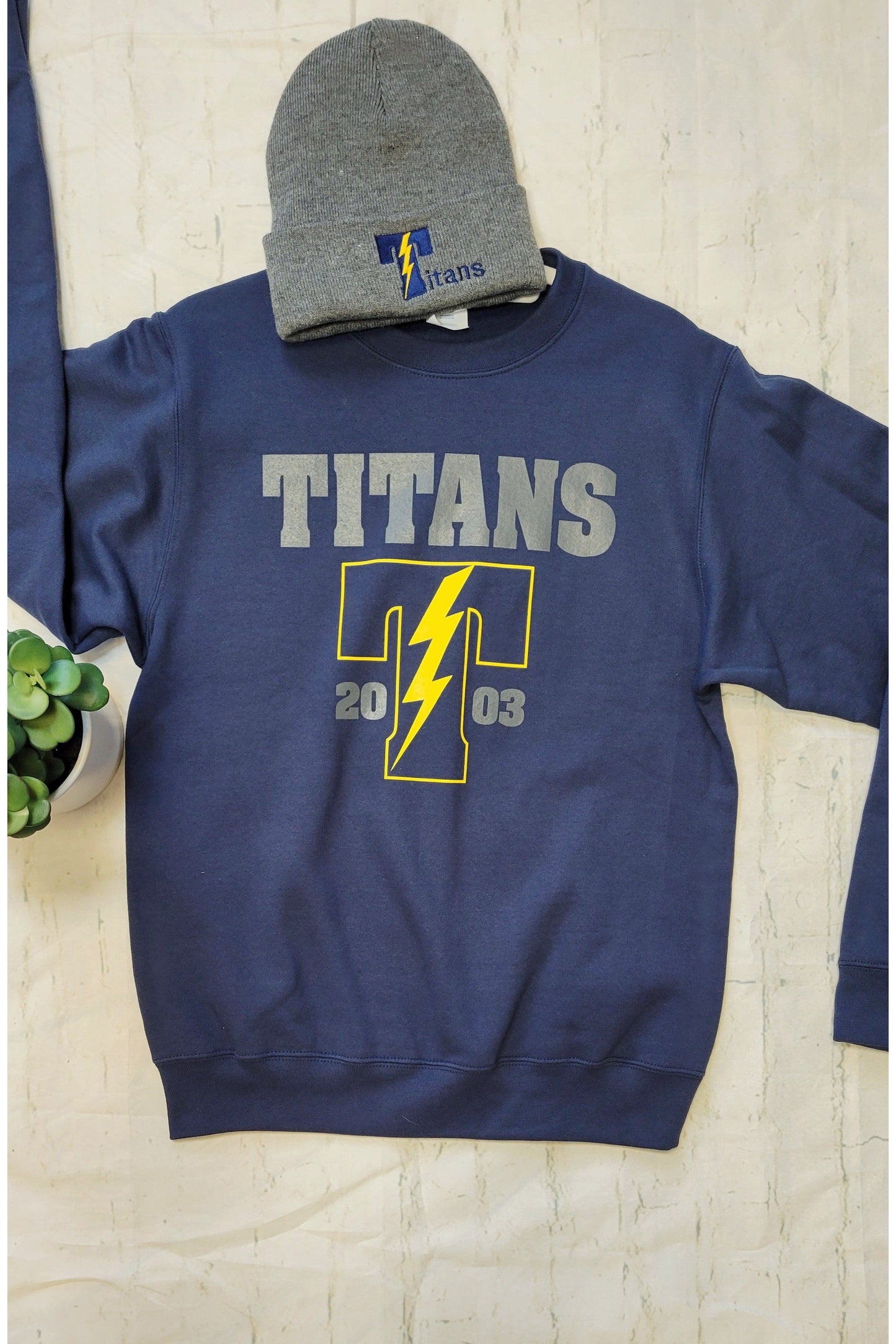 Tea Titan Navy Crew Neck Sweatshirt-Tea Titans-Revive Boutique-Small-Revive Boutique