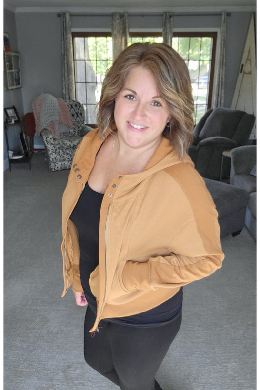 Waffle Knit Long Sleeve Hooded Jacket-Layers-Revive Boutique & Floral-Small-Revive Boutique