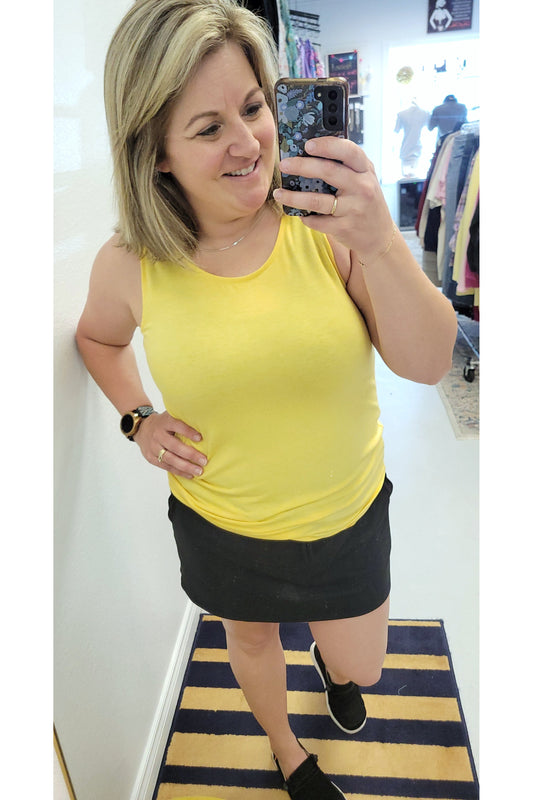 Yellow Tiffany Tank Top-Sleeveless-Michelle Mae-Small-Revive Boutique