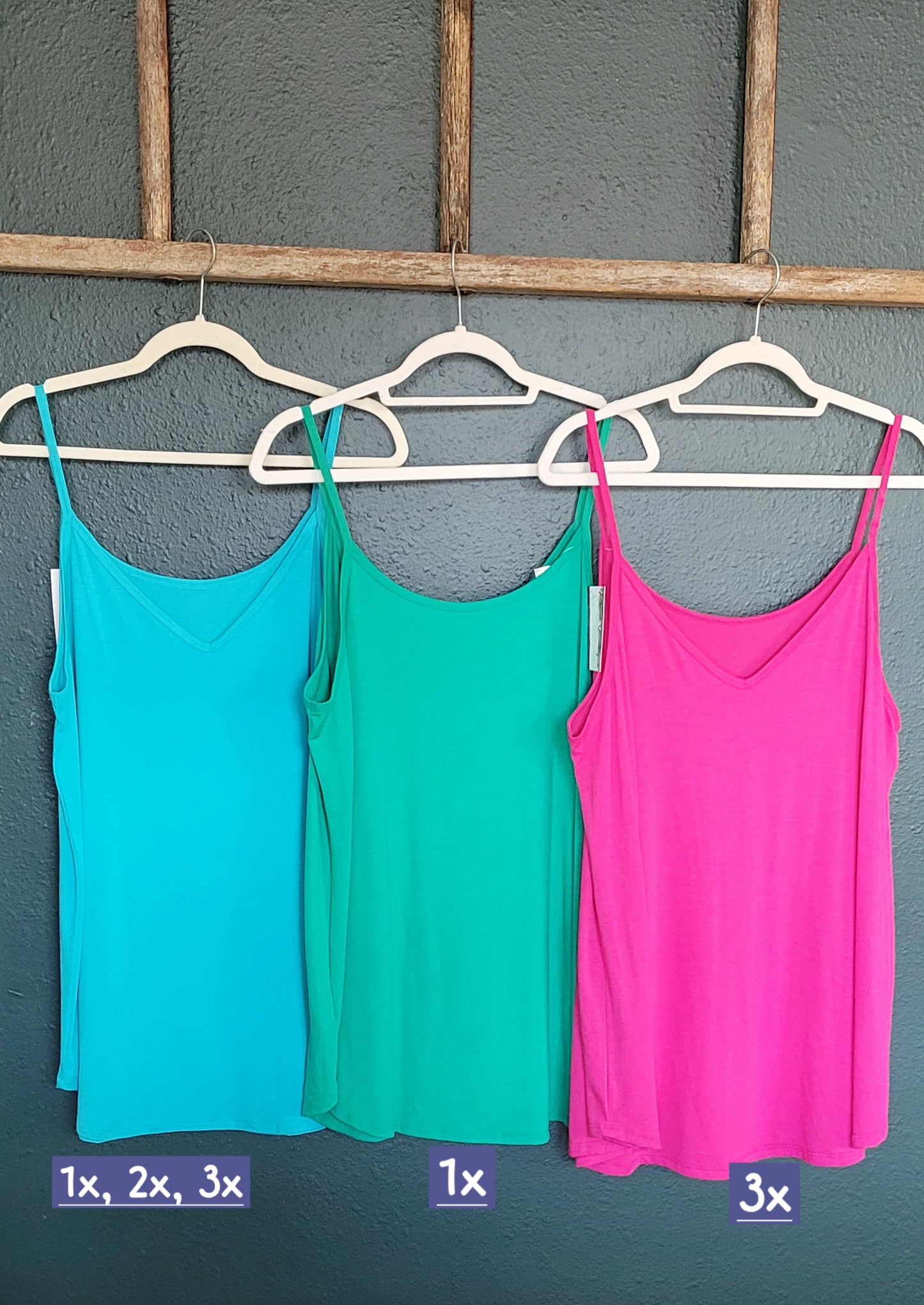 Reversible Cotton Spaghetti Strap Tank PLUS ONLY