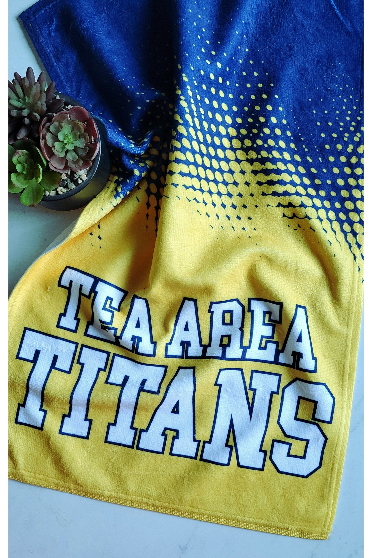 Tea Area Titans Rally Towel -Navy & Yellow