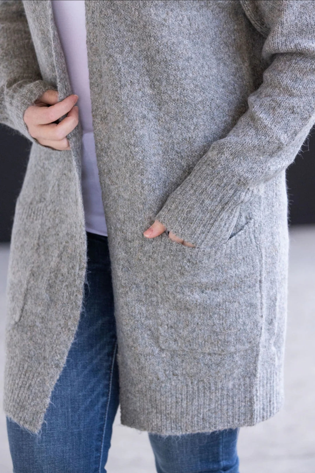 Madison Cozy Cardigan Stormy Clouds