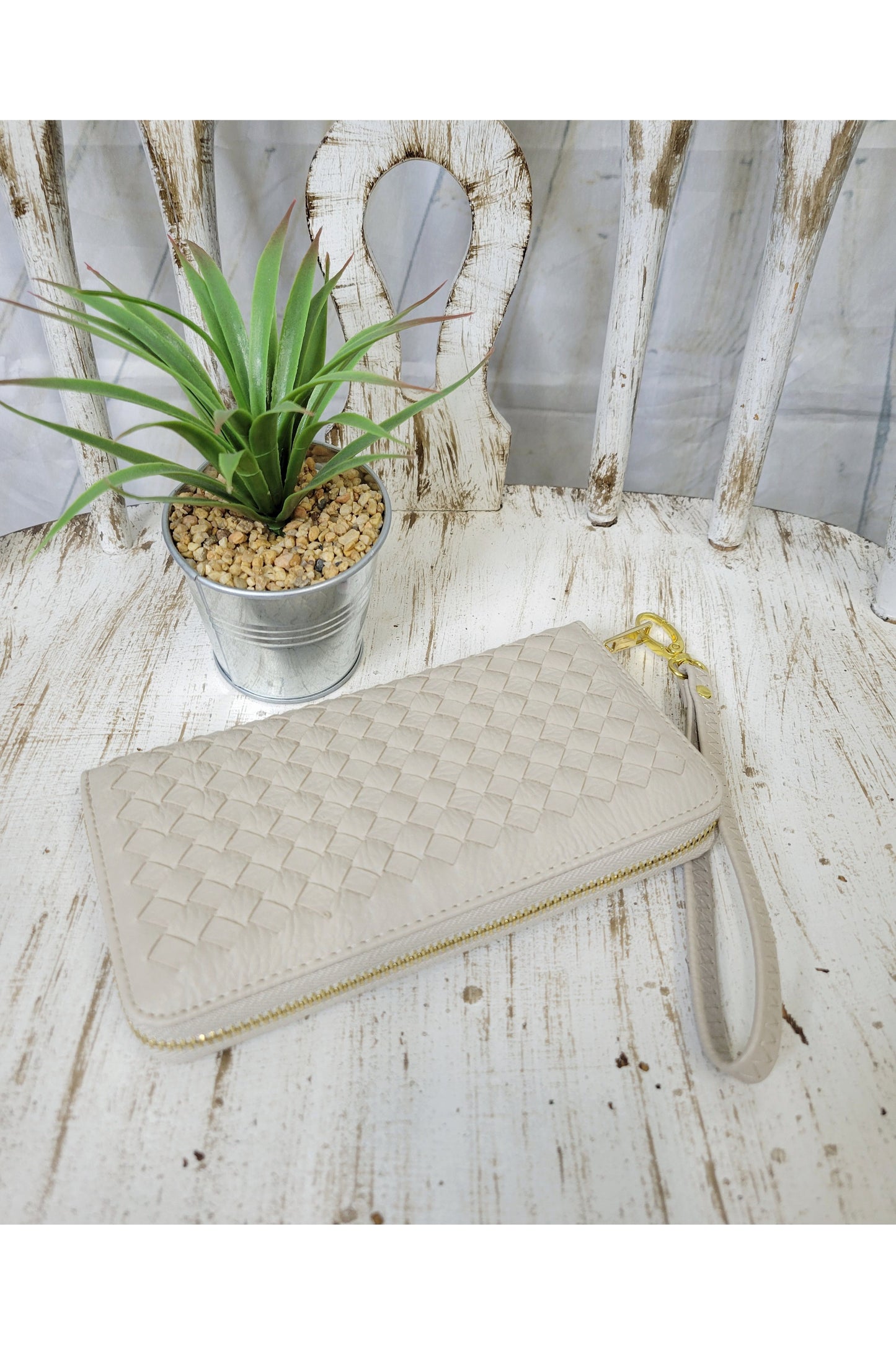 Beige Leather Wallet