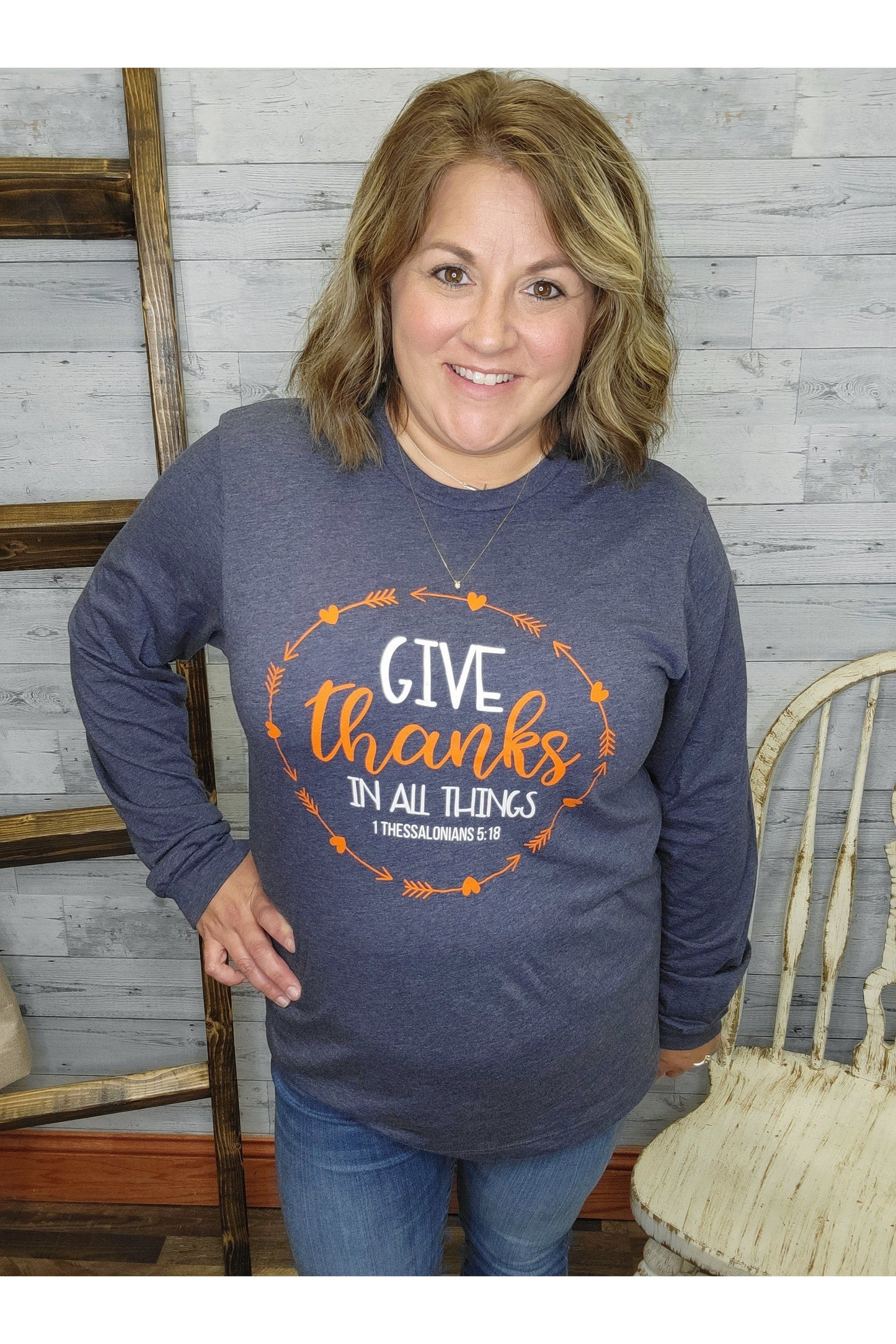 Give Thanks Long Sleeve Graphic Tee
