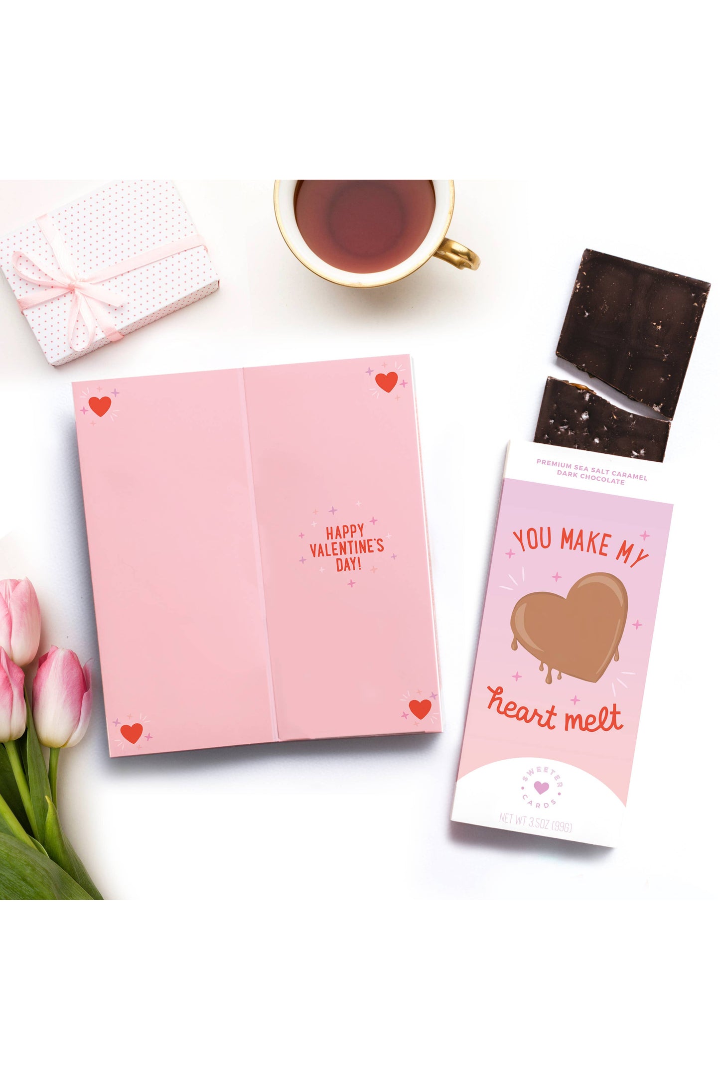 Valentine's Day Card w Chocolate Bar – Make My Heart Melt