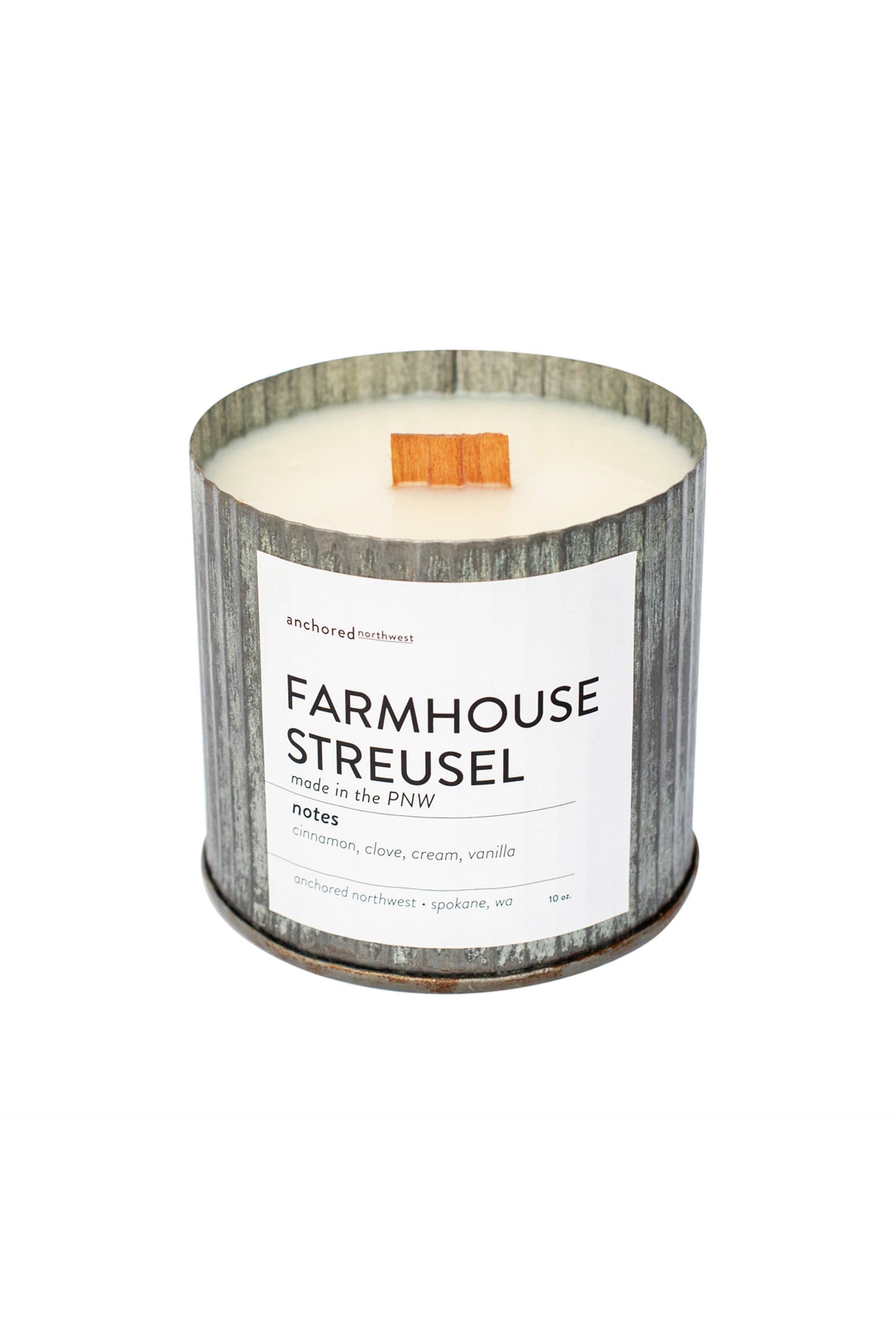 Farmhouse Streusel Wood Wick Rustic Farmhouse Soy Candle