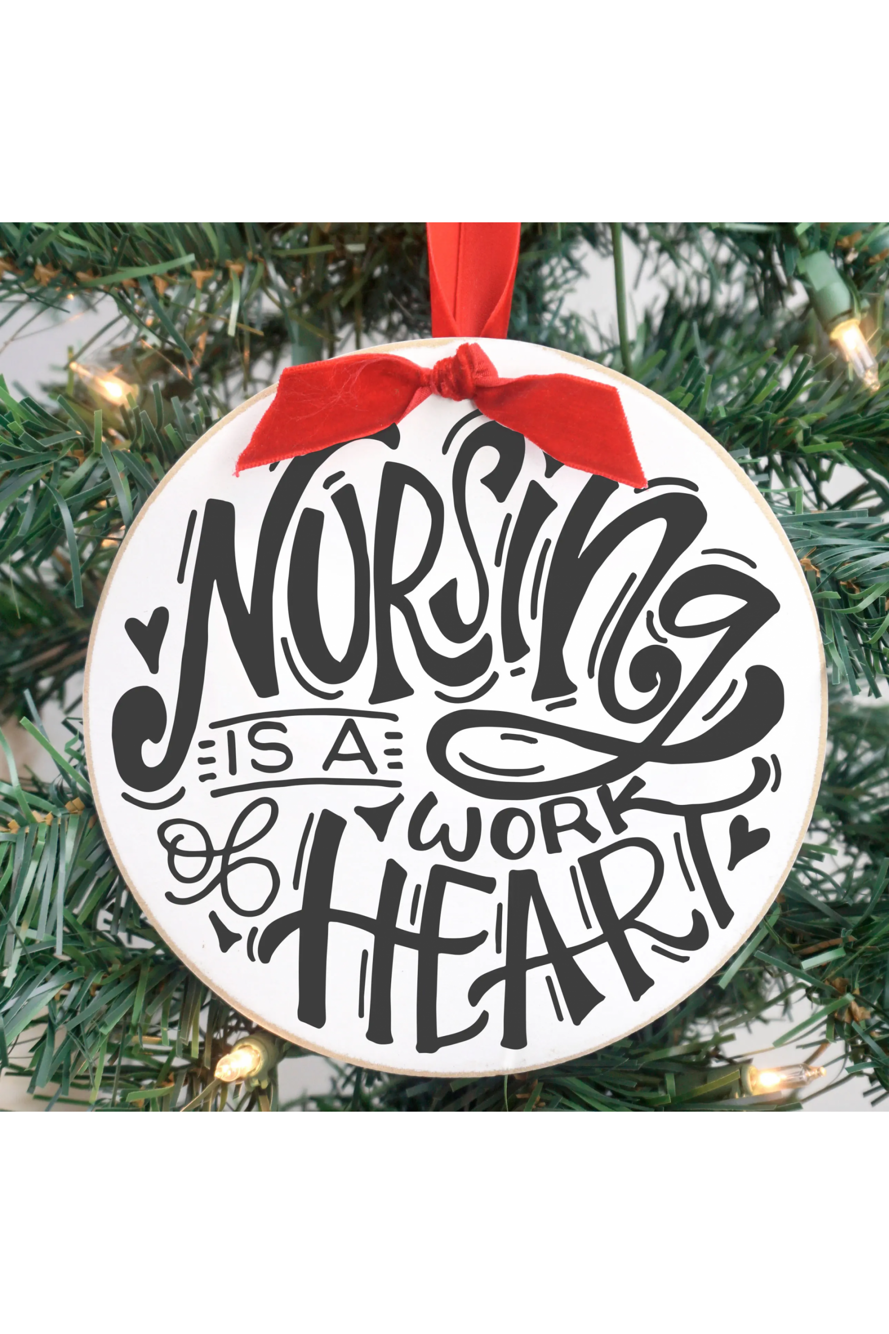 Nursing Is A Work Of Heart Christmas Ornament